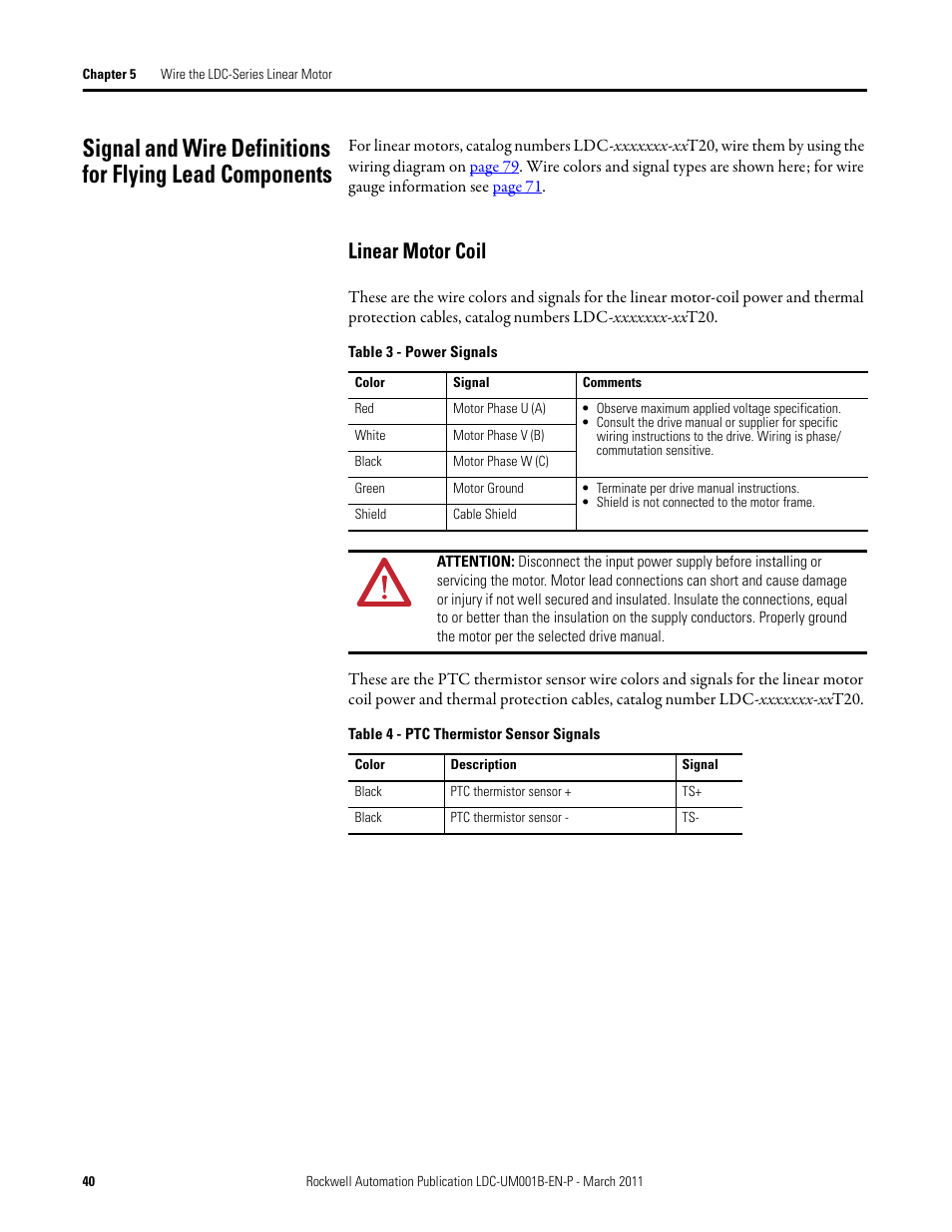 Linear motor coil | Rockwell Automation LDC Iron Core Linear Servo Motors User Manual | Page 40 / 98