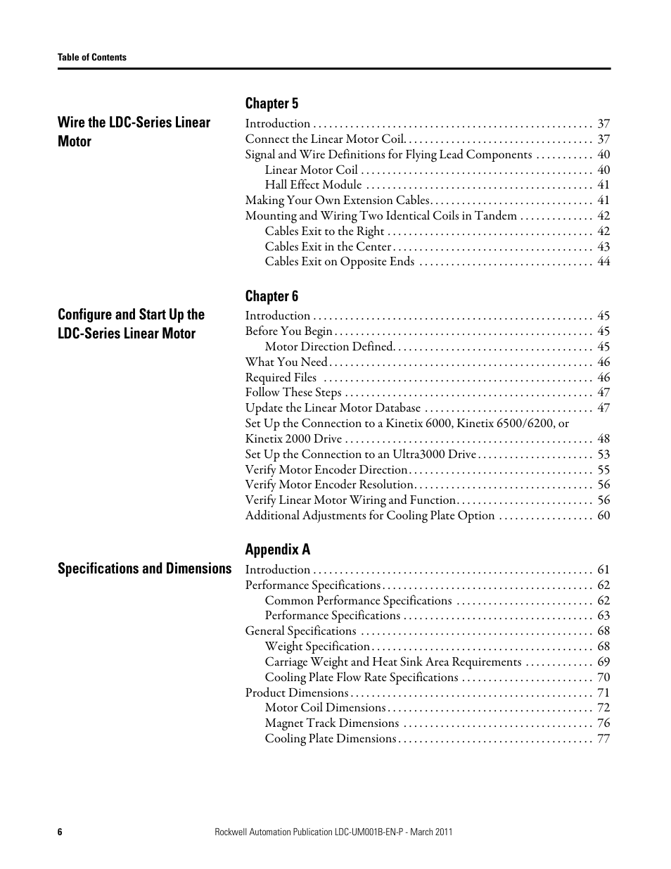 Rockwell Automation LDC Iron Core Linear Servo Motors User Manual | Page 6 / 98