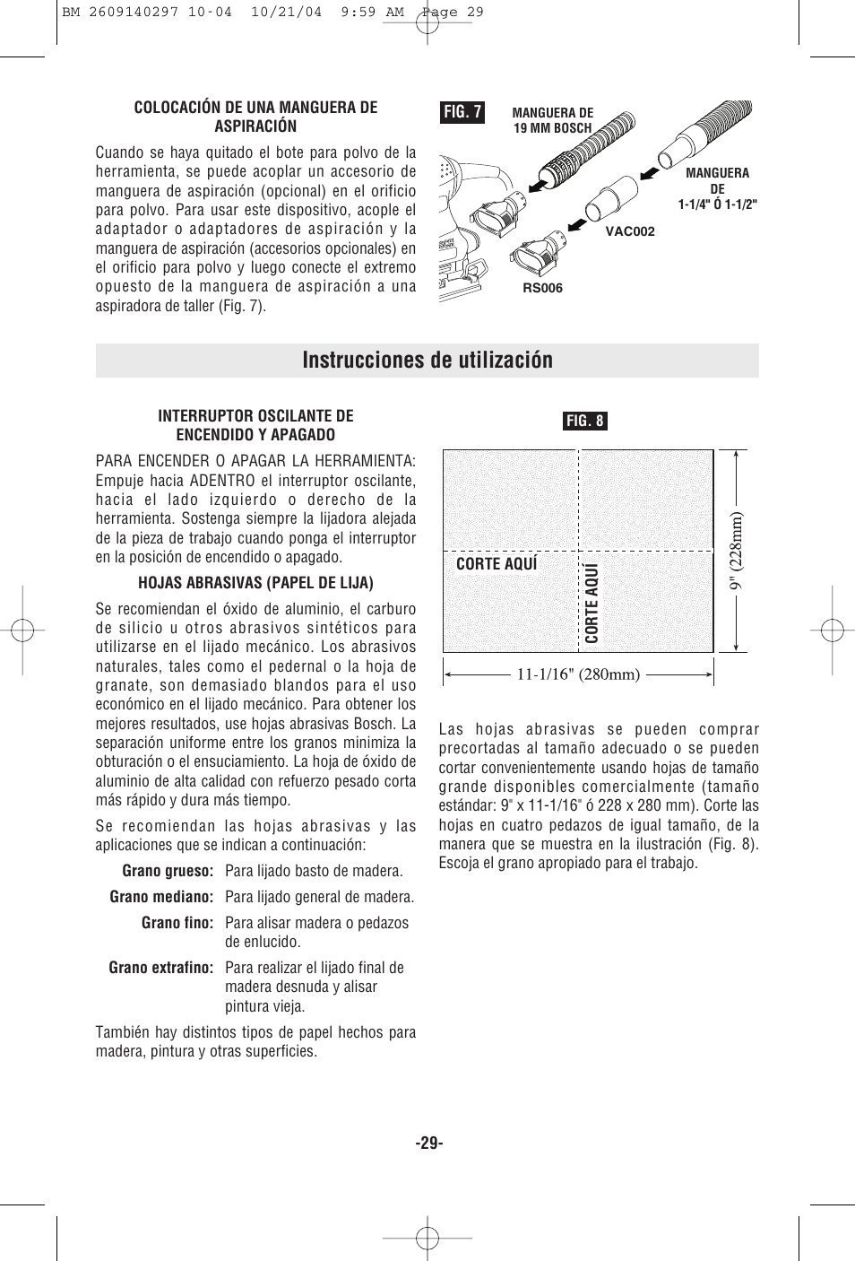 Instrucciones de utilización | Bosch 1297D User Manual | Page 29 / 32