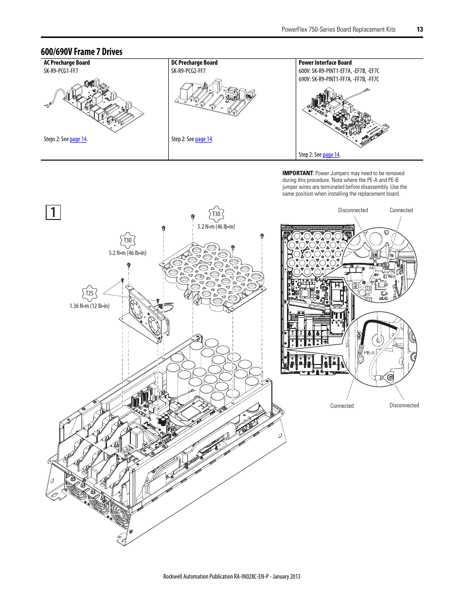 600/690v frame 7 drives | Rockwell Automation 20G PowerFlex 750-Series Replacement Board Kits User Manual | Page 13 / 18