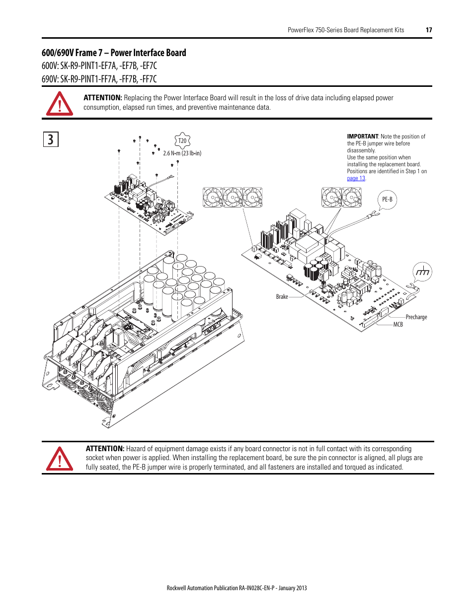 Rockwell Automation 20G PowerFlex 750-Series Replacement Board Kits User Manual | Page 17 / 18