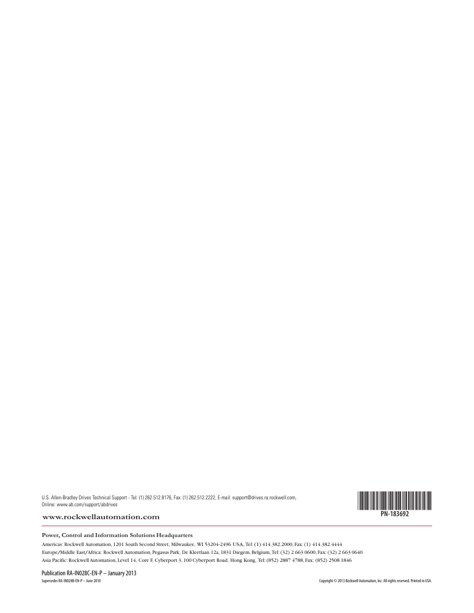 Rockwell Automation 20G PowerFlex 750-Series Replacement Board Kits User Manual | Page 18 / 18