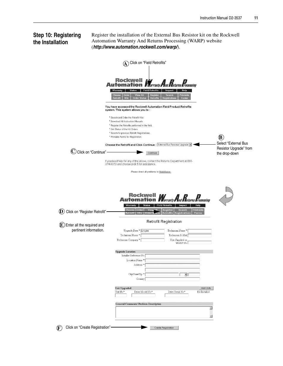 Rockwell Automation LiquiFlo 1.0 and 1.5 External Bus Resistor Kit (1200 Amp) User Manual | Page 11 / 16