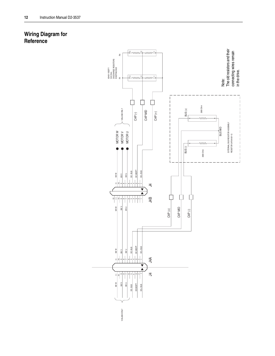 Wiring diagram for reference | Rockwell Automation LiquiFlo 1.0 and 1.5 External Bus Resistor Kit (1200 Amp) User Manual | Page 12 / 16