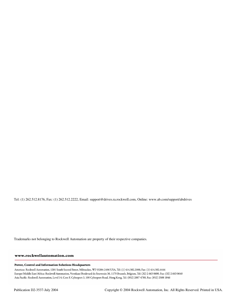 Rockwell Automation LiquiFlo 1.0 and 1.5 External Bus Resistor Kit (1200 Amp) User Manual | Page 16 / 16