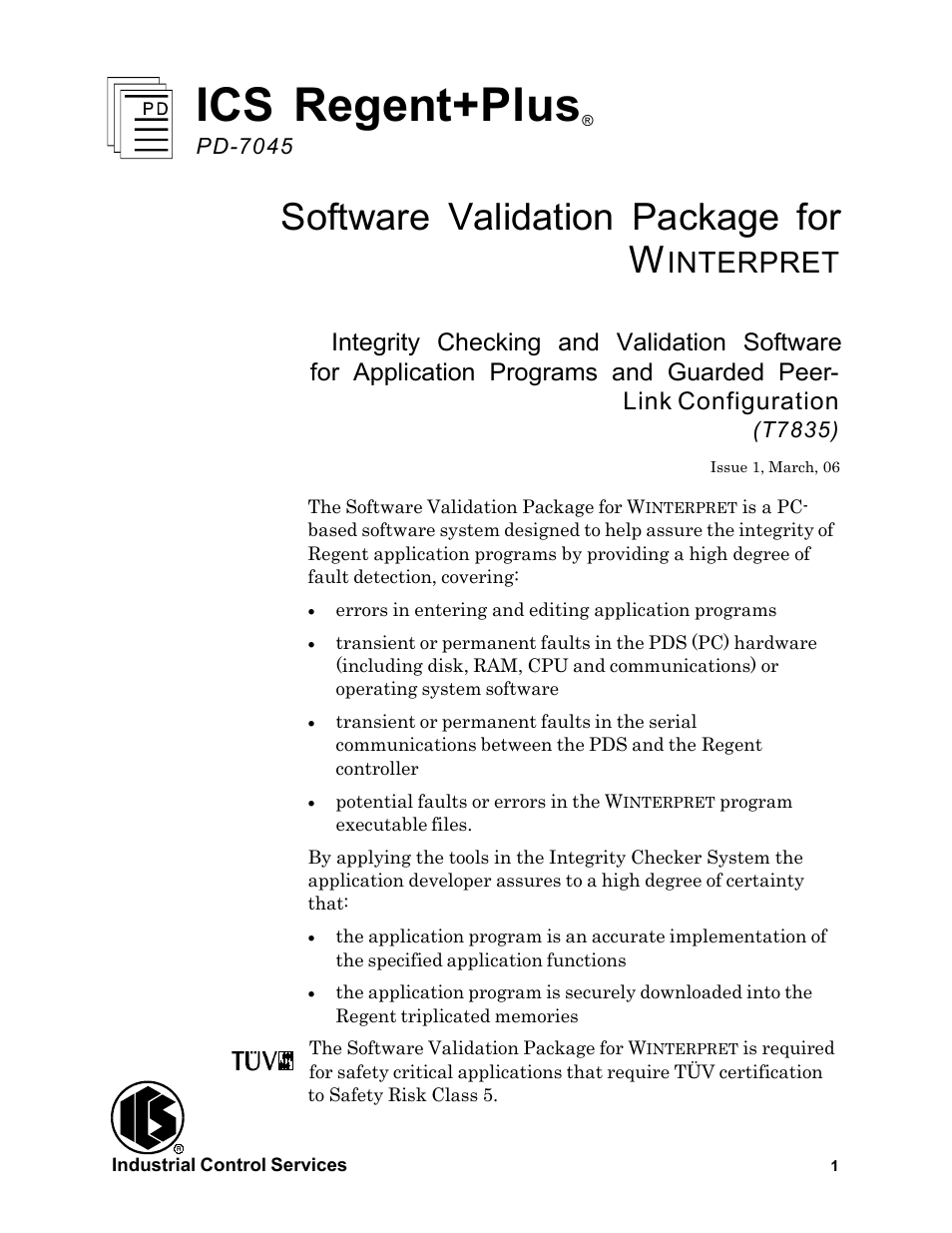 Rockwell Automation T7835 ICS Regent+Plus Software Validation Package for Winternet User Manual | 14 pages