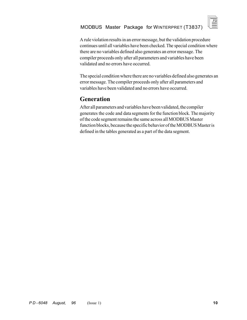 Generation | Rockwell Automation T3837 ICS Regent MODBUS Master Package for WINTERPRET User Manual | Page 10 / 23