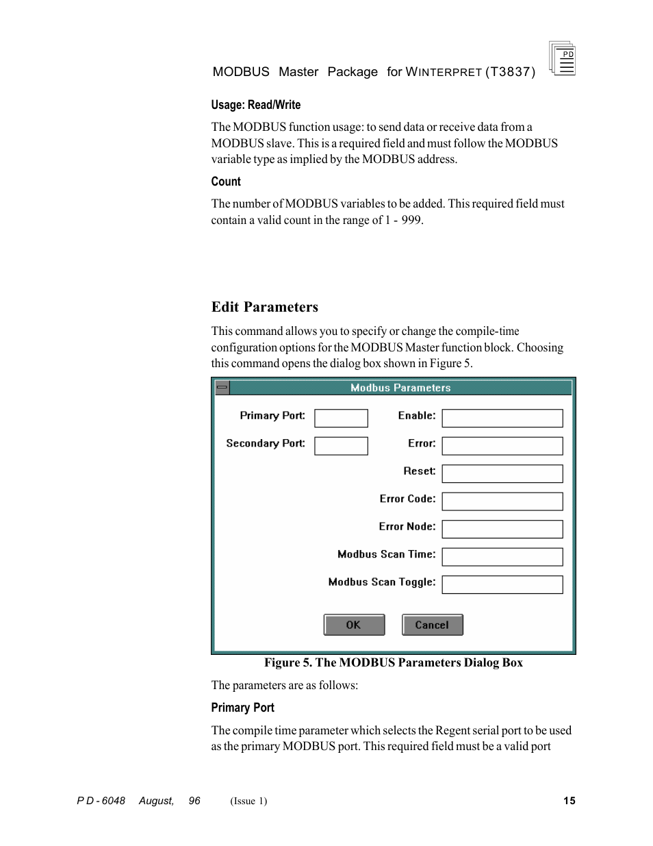Edit parameters | Rockwell Automation T3837 ICS Regent MODBUS Master Package for WINTERPRET User Manual | Page 15 / 23