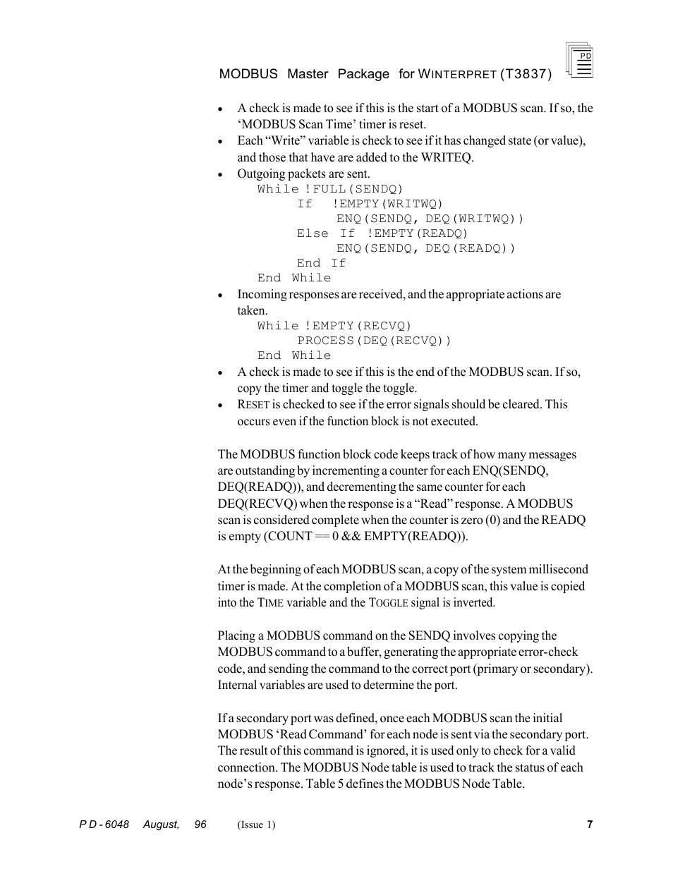 Rockwell Automation T3837 ICS Regent MODBUS Master Package for WINTERPRET User Manual | Page 7 / 23