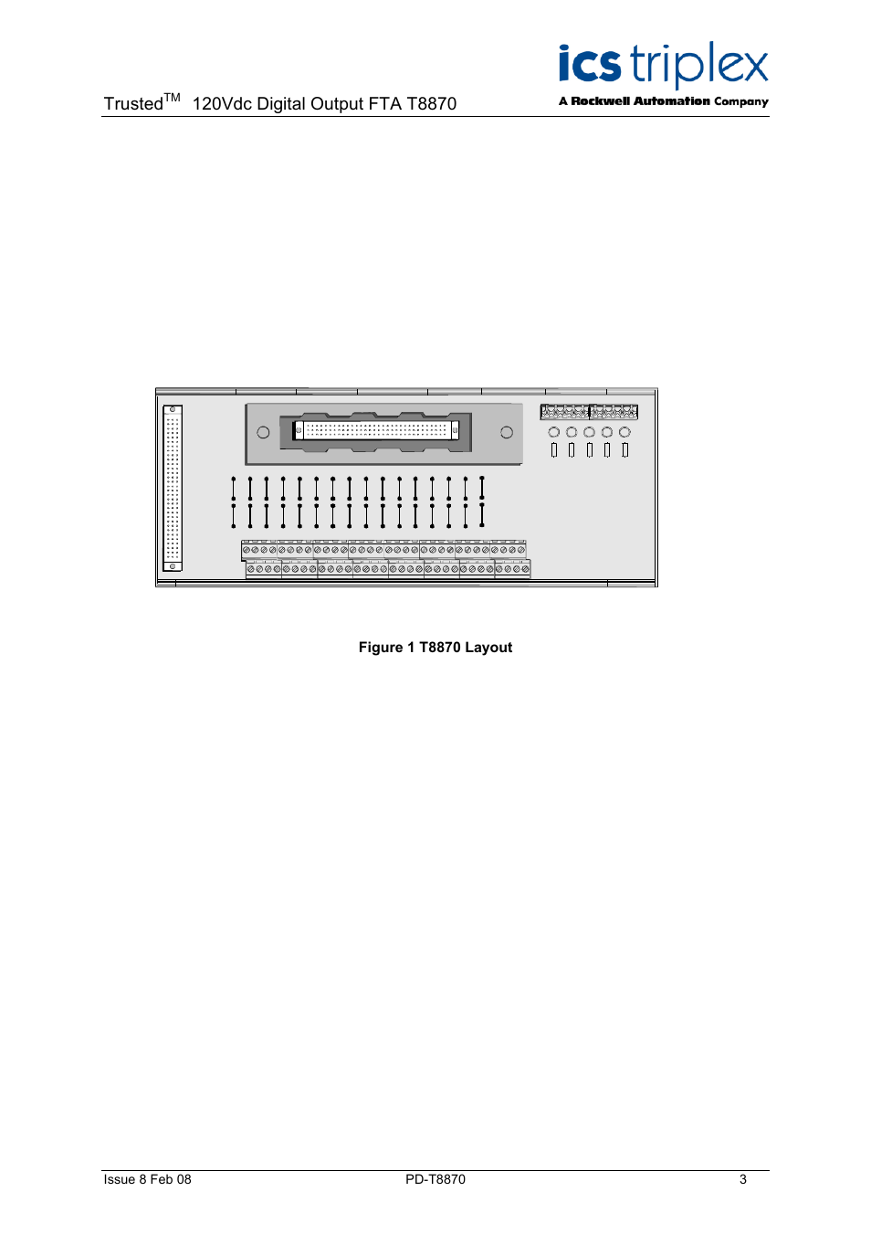 Trusted | Rockwell Automation T8870 Trusted 32 Channel 120V dc Digital Output Digital Output FTA User Manual | Page 3 / 14