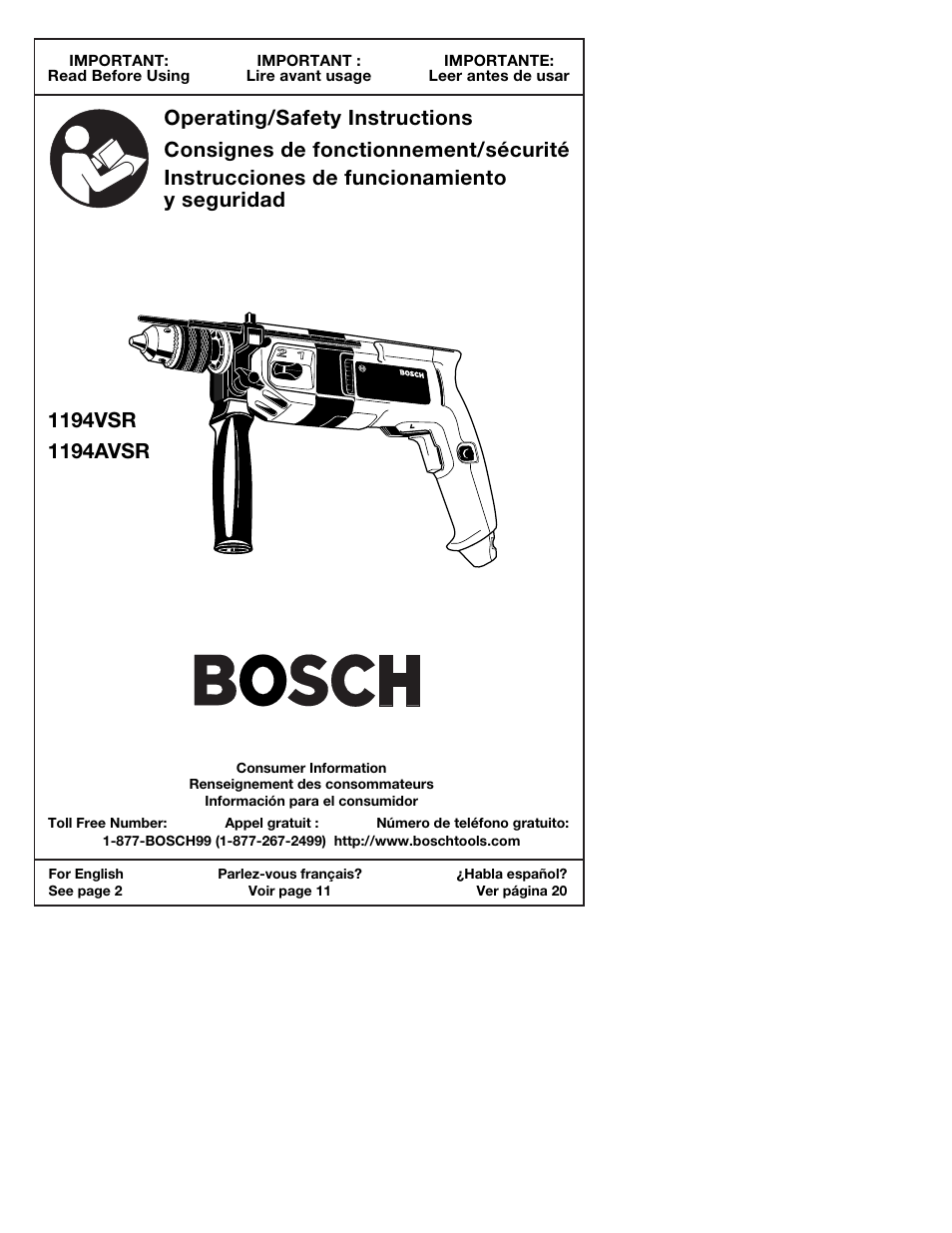 Bosch 1194AVSR User Manual | 32 pages