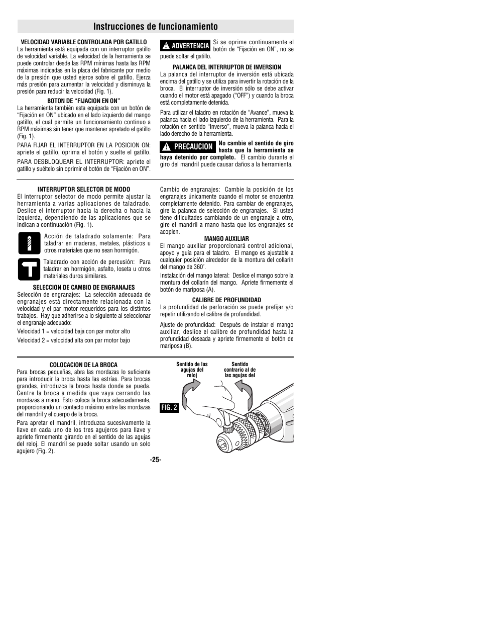 Instrucciones de funcionamiento | Bosch 1194AVSR User Manual | Page 25 / 32