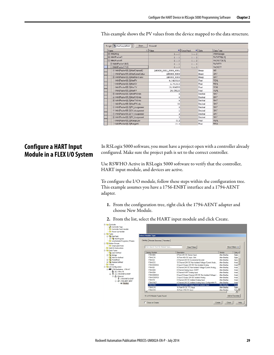 Configure a hart input module in a flex i/o system | Rockwell Automation 1734sc-IE4CH E+H Instruments via HART to PlantPAx User Manual User Manual | Page 29 / 160