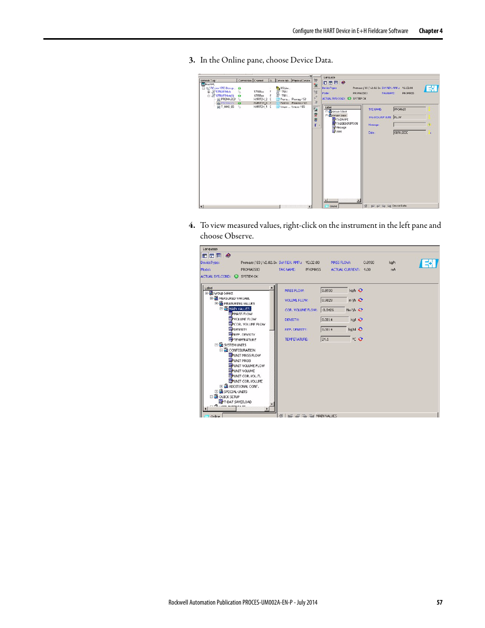 Rockwell Automation 1734sc-IE4CH E+H Instruments via HART to PlantPAx User Manual User Manual | Page 57 / 160
