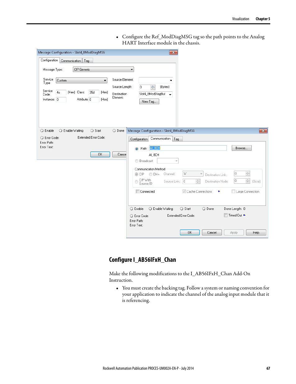 Configure i_ab56ifxh_chan | Rockwell Automation 1734sc-IE4CH E+H Instruments via HART to PlantPAx User Manual User Manual | Page 67 / 160