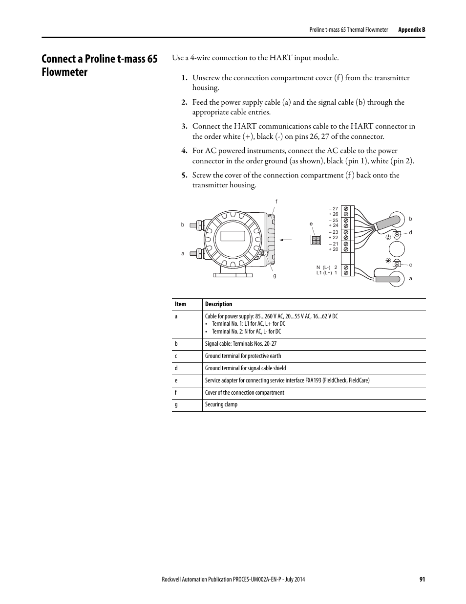 Connect a proline t-mass 65 flowmeter | Rockwell Automation 1734sc-IE4CH E+H Instruments via HART to PlantPAx User Manual User Manual | Page 91 / 160