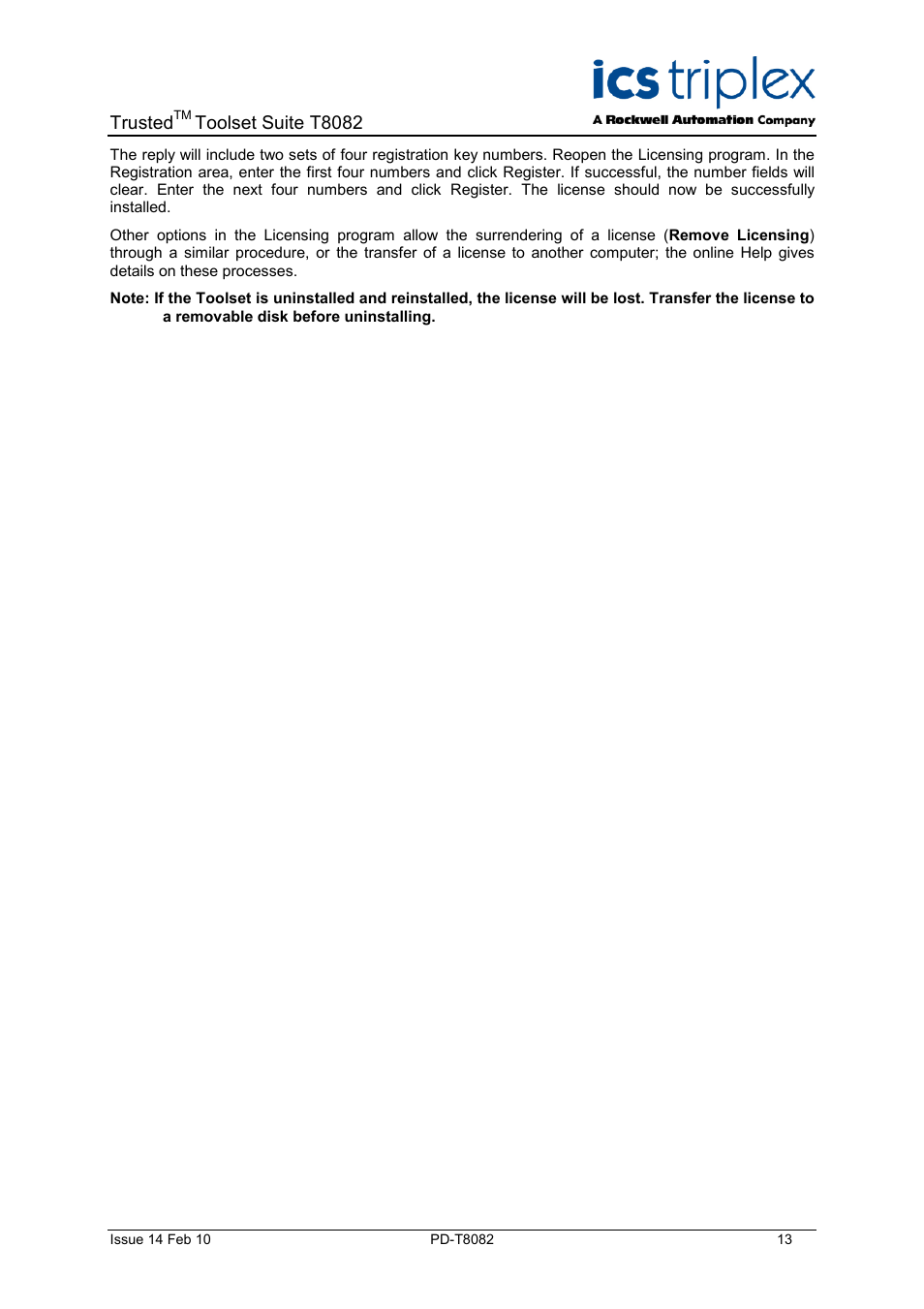 Trusted, Toolset suite t8082 | Rockwell Automation T8082 Trusted Toolset Suite User Manual | Page 13 / 82