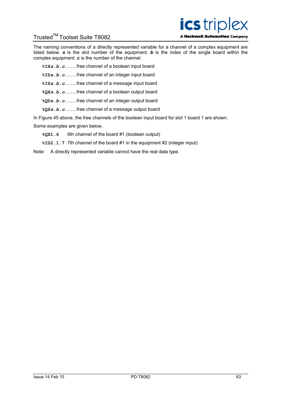 Trusted, Toolset suite t8082 | Rockwell Automation T8082 Trusted Toolset Suite User Manual | Page 63 / 82