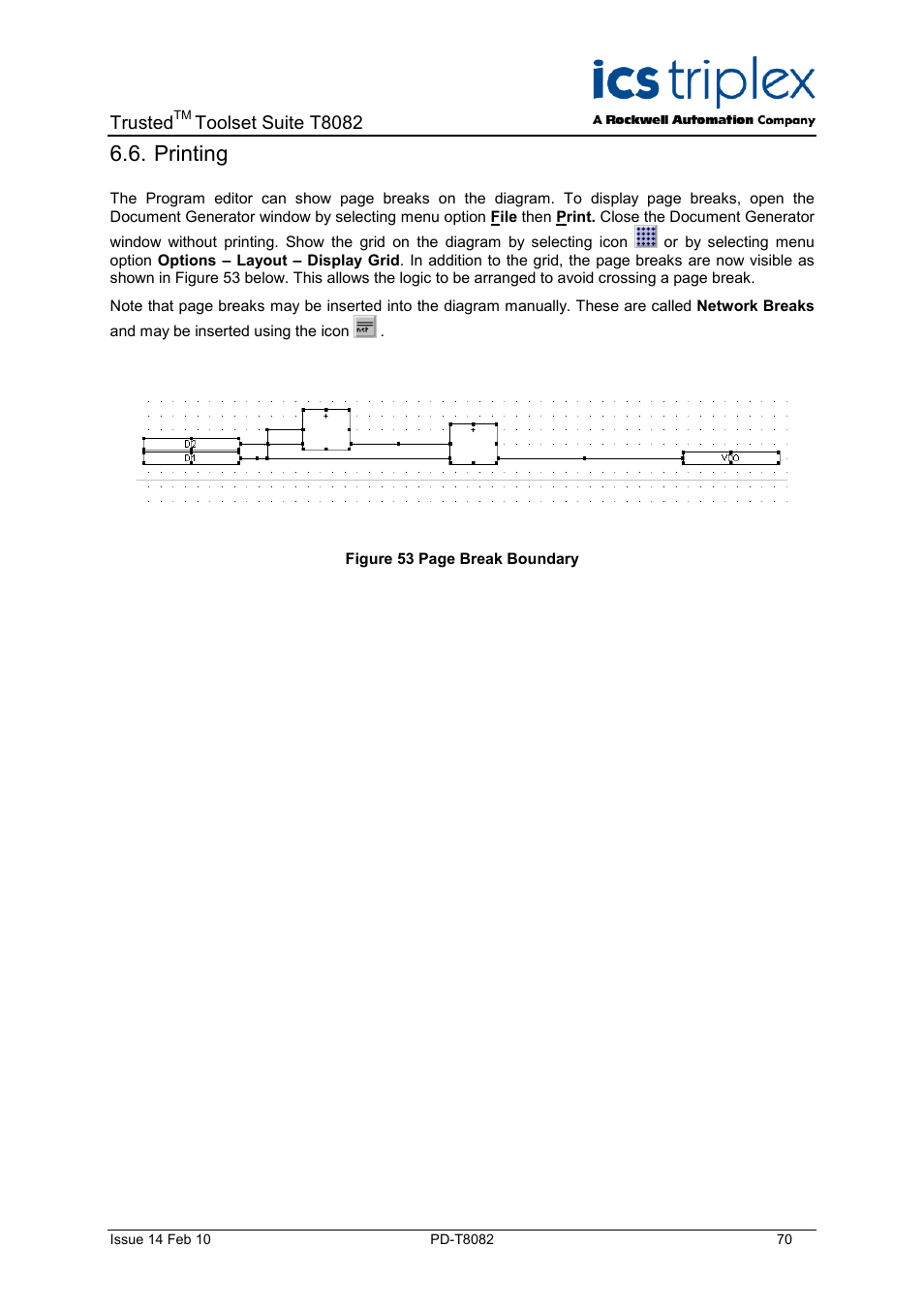 Printing | Rockwell Automation T8082 Trusted Toolset Suite User Manual | Page 70 / 82