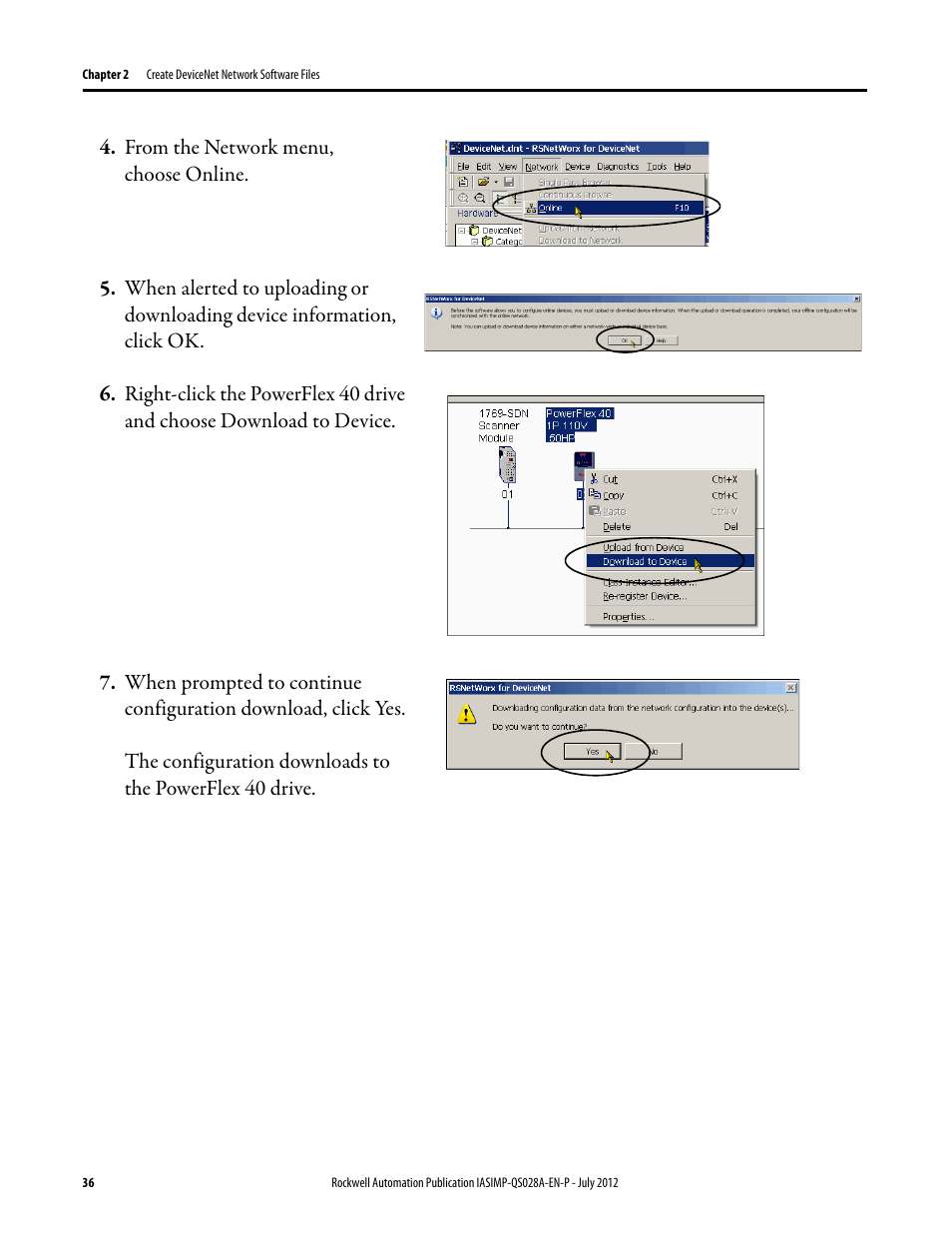 Rockwell Automation Logix5000 Control Systems: Connect PowerFlex 40 Drive over DeviceNet Quick Start User Manual | Page 36 / 54