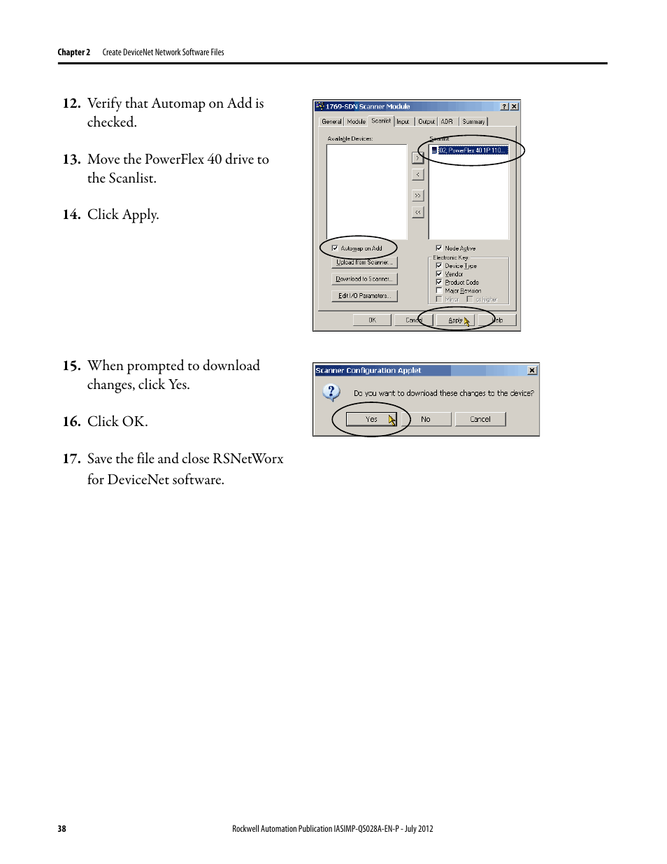 Rockwell Automation Logix5000 Control Systems: Connect PowerFlex 40 Drive over DeviceNet Quick Start User Manual | Page 38 / 54