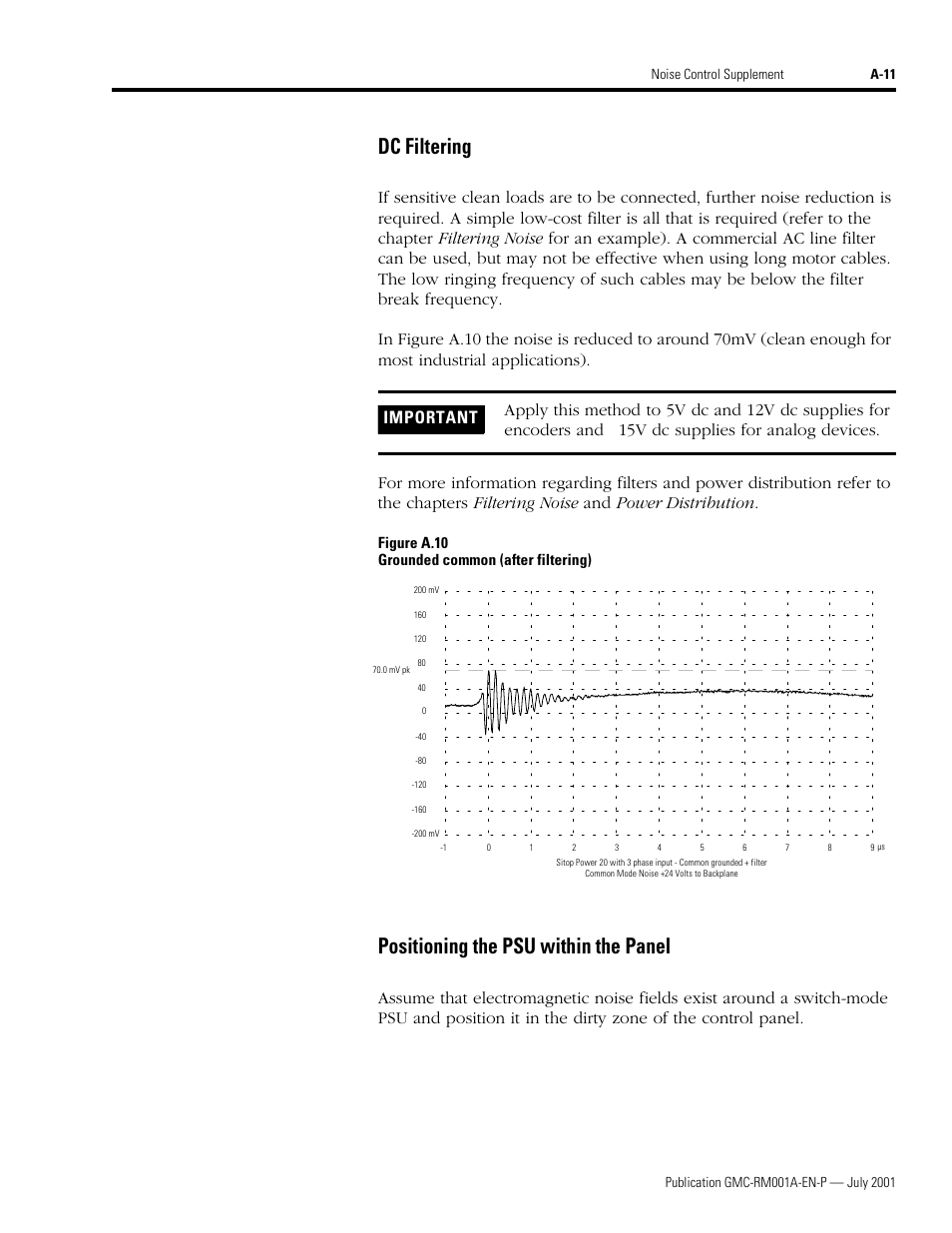 Dc filtering, Positioning the psu within the panel | Rockwell Automation System Design for the Control of Electrical Noise User Manual | Page 113 / 127