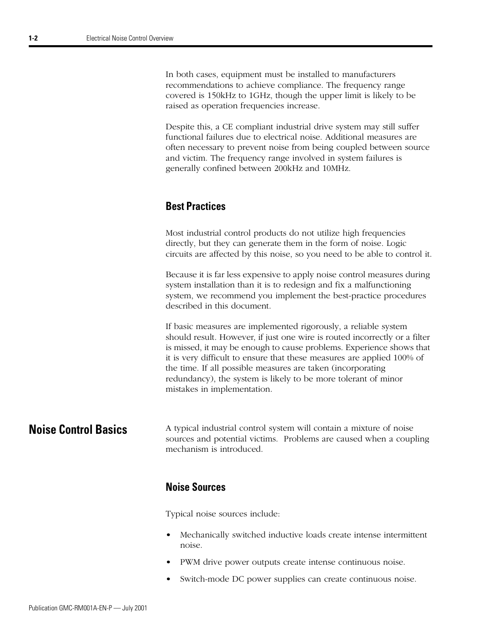 Best practices, Noise control basics, Noise sources | Best practices -2, Noise control basics -2, Noise sources -2 | Rockwell Automation System Design for the Control of Electrical Noise User Manual | Page 12 / 127