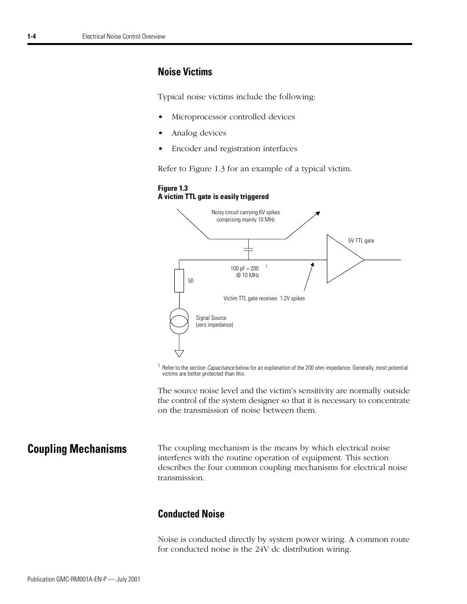 Noise victims, Coupling mechanisms, Conducted noise | Noise victims -4, Coupling mechanisms -4, Conducted noise -4 | Rockwell Automation System Design for the Control of Electrical Noise User Manual | Page 14 / 127