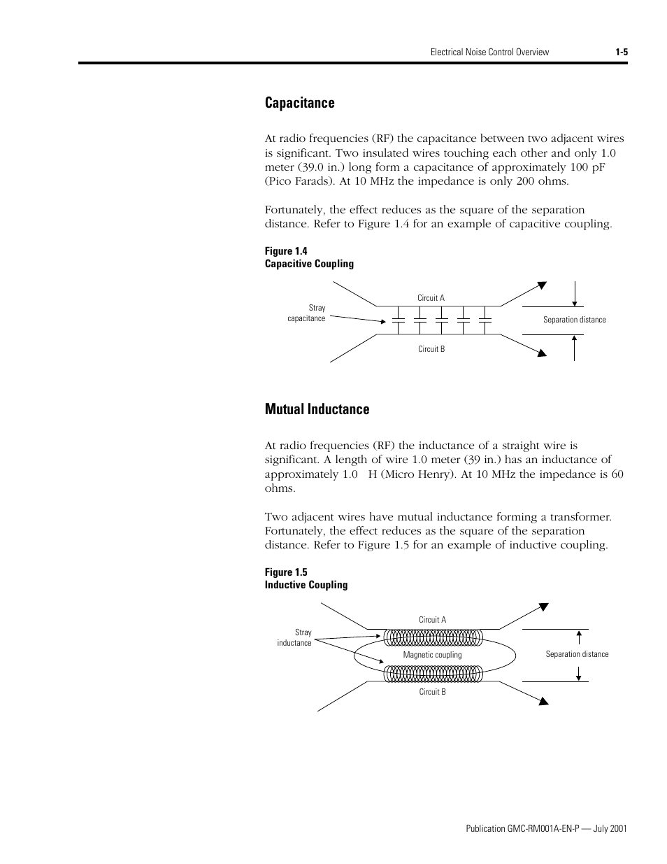 Capacitance, Mutual inductance, Capacitance -5 mutual inductance -5 | Rockwell Automation System Design for the Control of Electrical Noise User Manual | Page 15 / 127