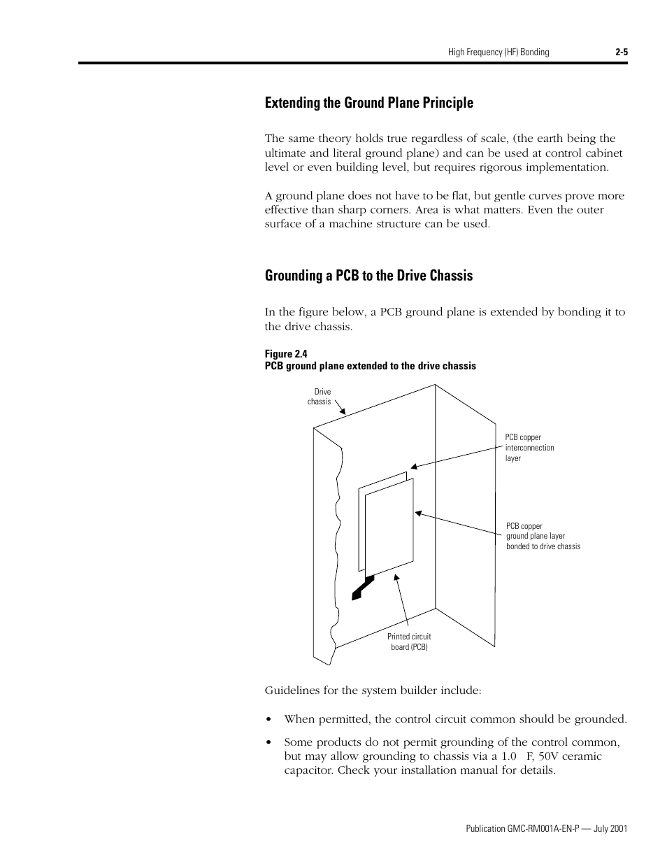 Extending the ground plane principle, Grounding a pcb to the drive chassis | Rockwell Automation System Design for the Control of Electrical Noise User Manual | Page 23 / 127