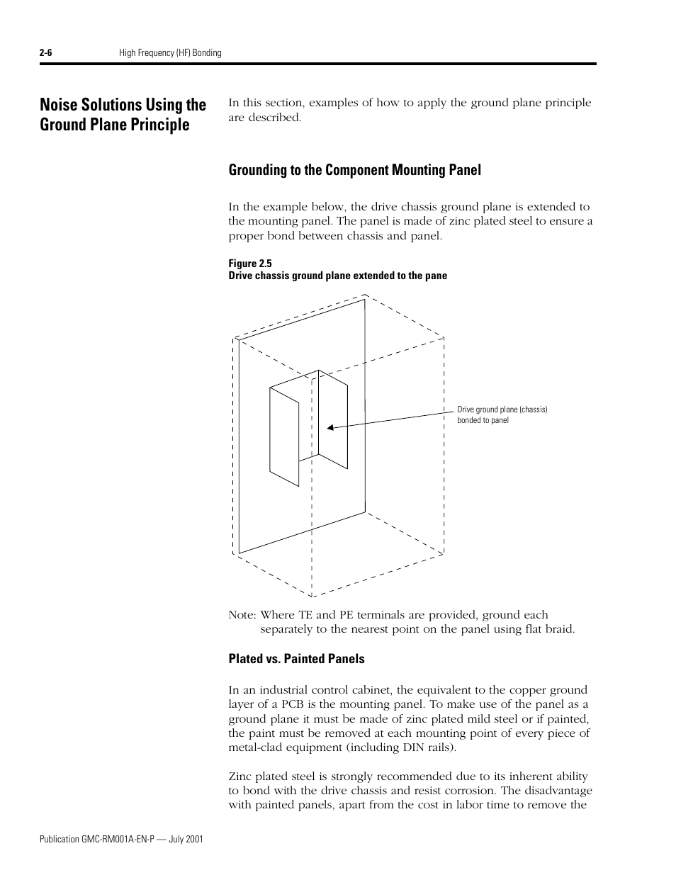 Noise solutions using the ground plane principle, Grounding to the component mounting panel, Grounding to the component mounting panel -6 | Rockwell Automation System Design for the Control of Electrical Noise User Manual | Page 24 / 127