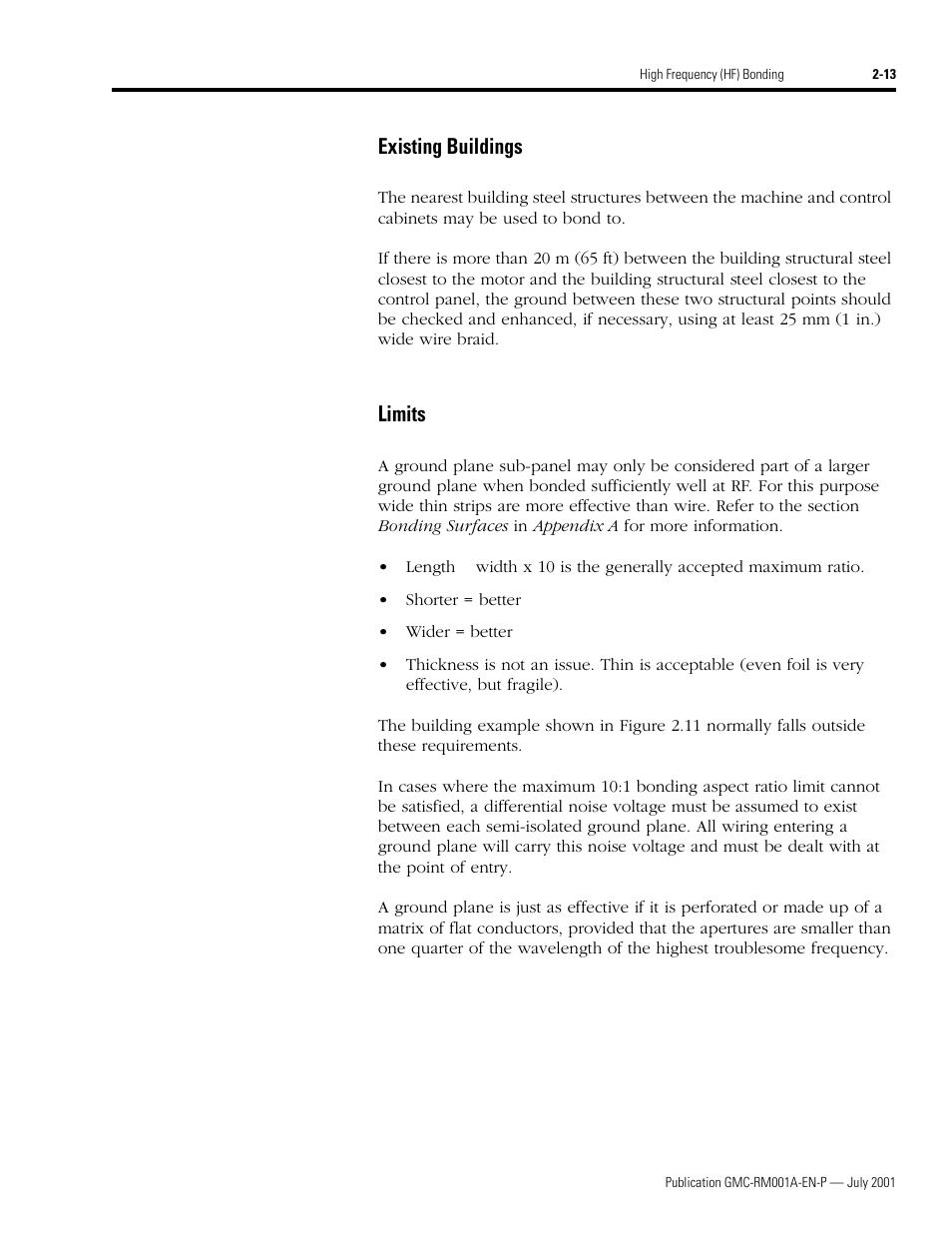 Existing buildings, Limits, Existing buildings -13 limits -13 | Rockwell Automation System Design for the Control of Electrical Noise User Manual | Page 31 / 127