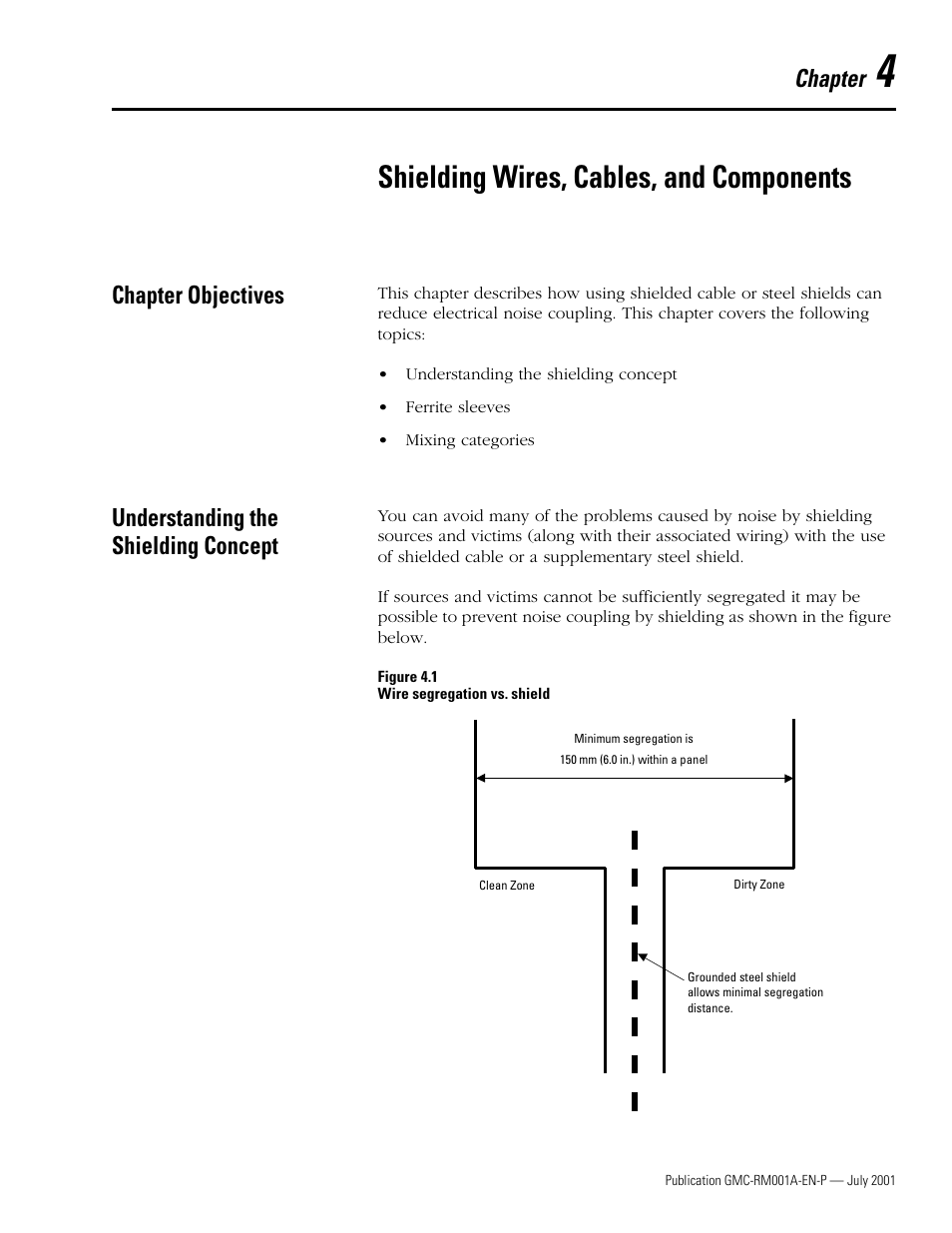 Chapter objectives, Understanding the shielding concept, Chapter 4 | Shielding wires, cables, and components, Chapter | Rockwell Automation System Design for the Control of Electrical Noise User Manual | Page 41 / 127