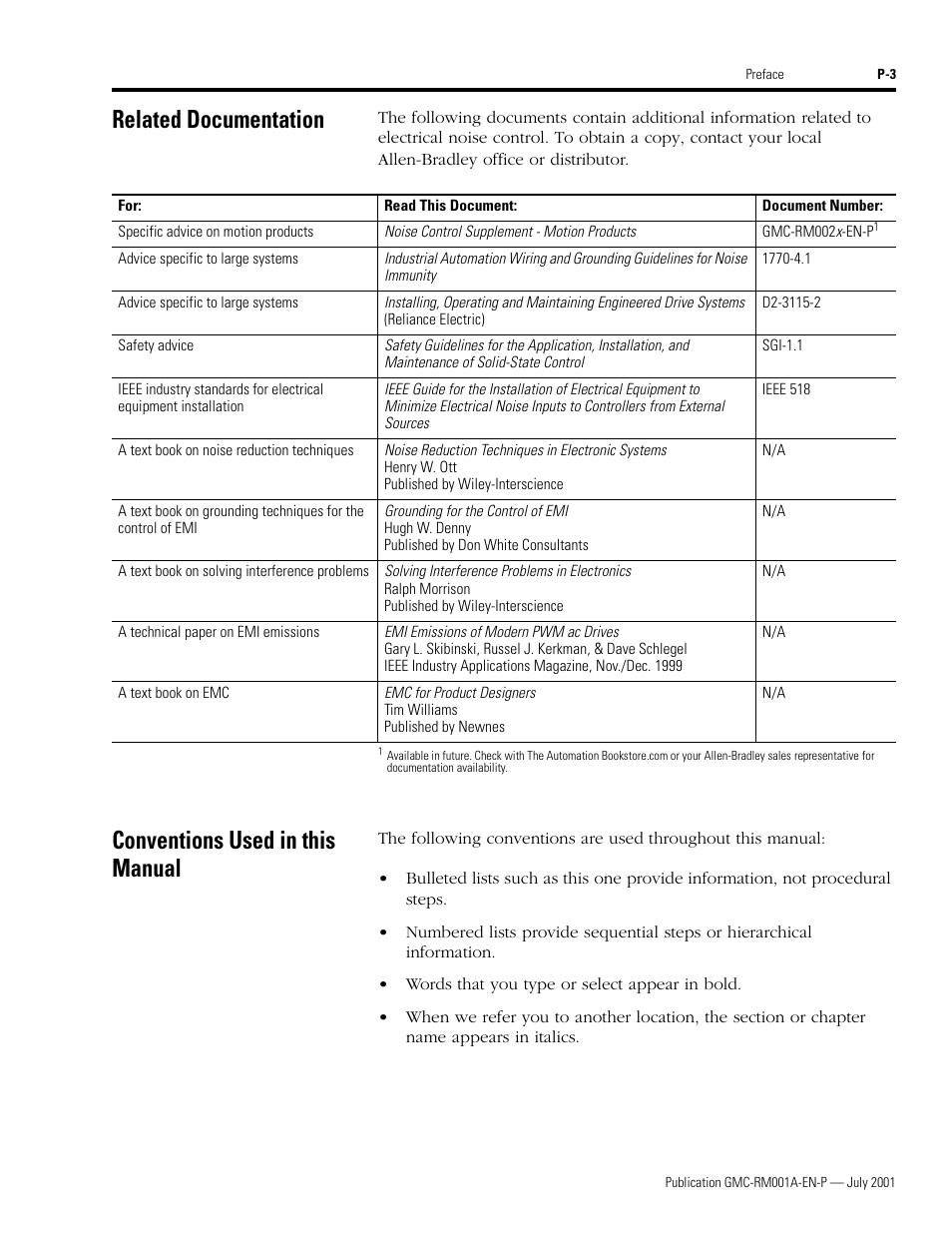 Related documentation, Conventions used in this manual | Rockwell Automation System Design for the Control of Electrical Noise User Manual | Page 9 / 127