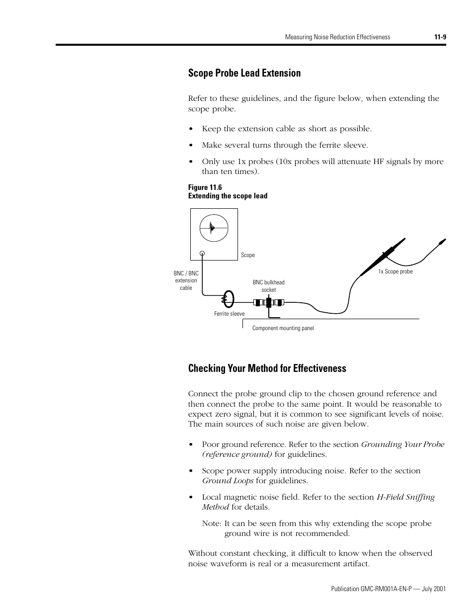 Scope probe lead extension, Checking your method for effectiveness, Figure 11.6 f | Rockwell Automation System Design for the Control of Electrical Noise User Manual | Page 99 / 127