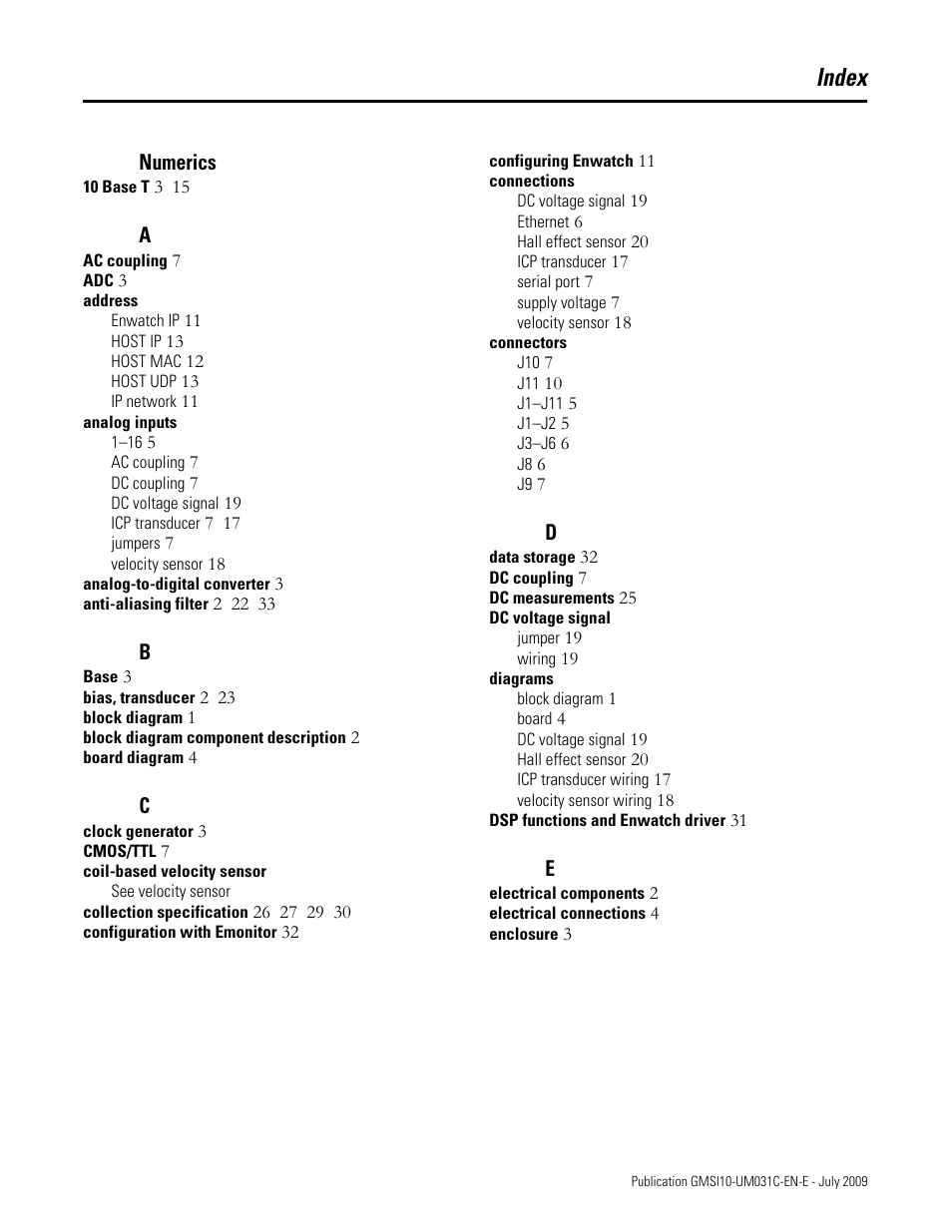 Index | Rockwell Automation 44887-PUB, 44887 Enwatch User Manual | Page 41 / 44