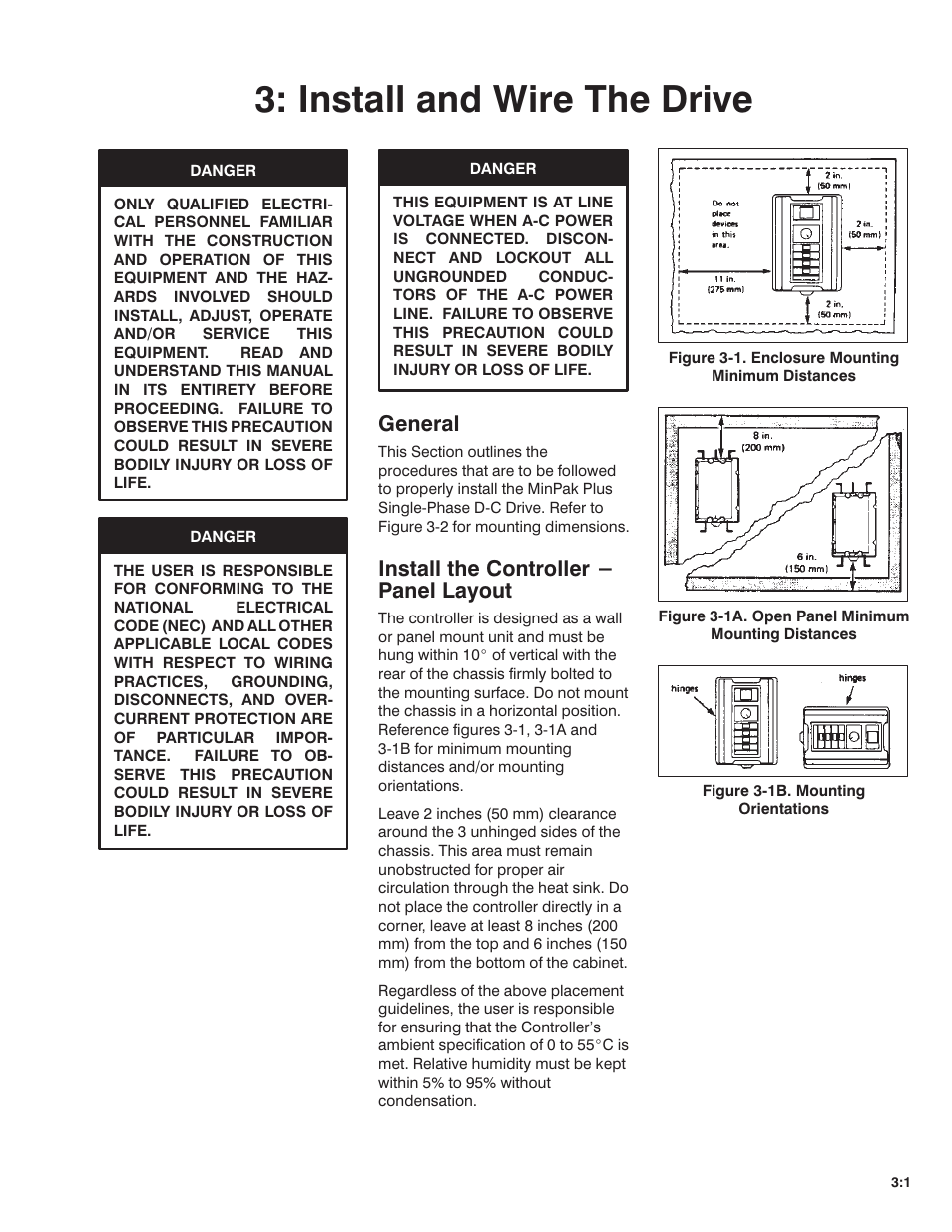 Install and wire the drive, General, Install the controller - panel layout | Rockwell Automation MinPak Plus DC Drive User Manual User Manual | Page 12 / 74