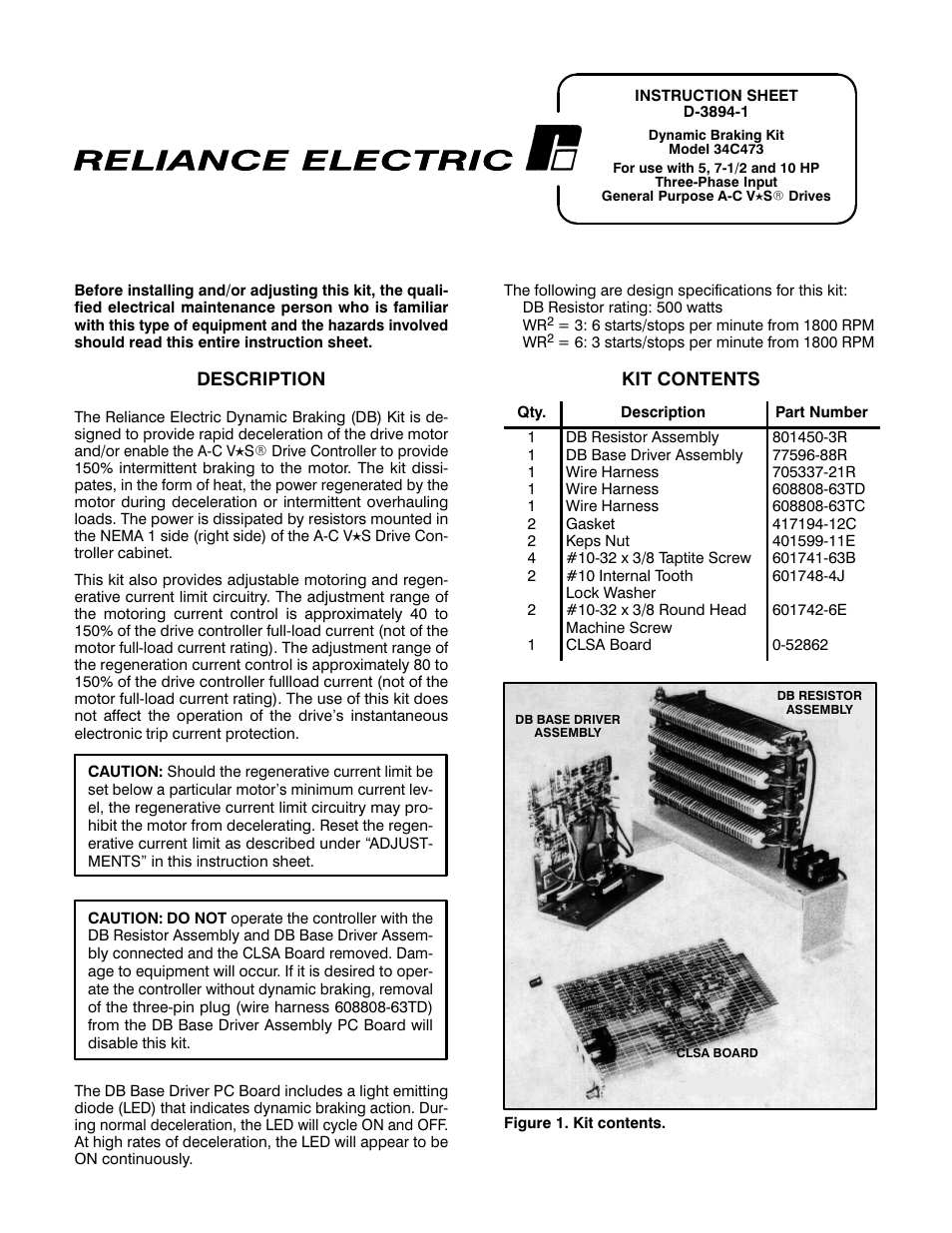 Rockwell Automation 34C473 General Purpose AC Drive DB Kit 5, 7-1/2, 10HP 3-Ph User Manual | 8 pages