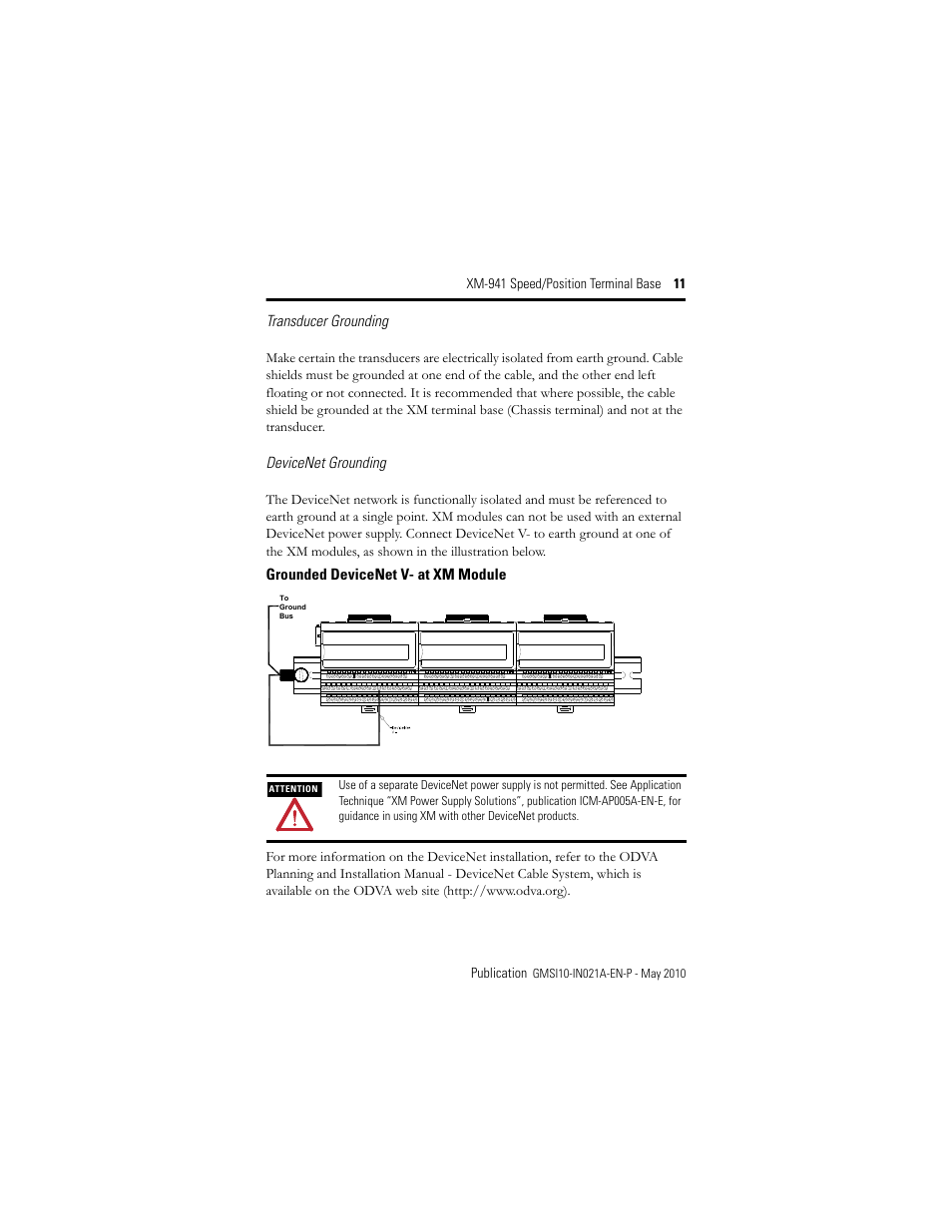 Rockwell Automation 1440-TB-B XM-941 Speed/Position Terminal Base User Manual | Page 11 / 22