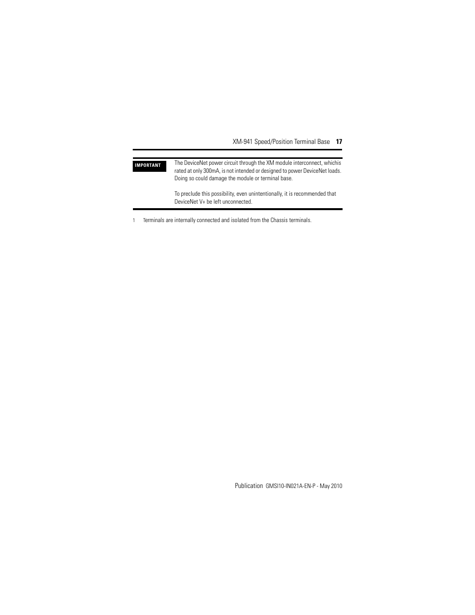 Rockwell Automation 1440-TB-B XM-941 Speed/Position Terminal Base User Manual | Page 17 / 22