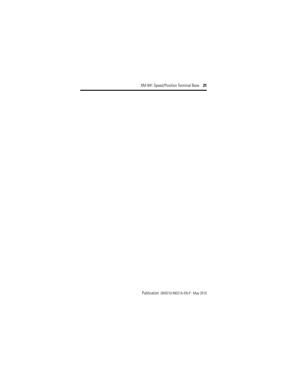 Rockwell Automation 1440-TB-B XM-941 Speed/Position Terminal Base User Manual | Page 21 / 22