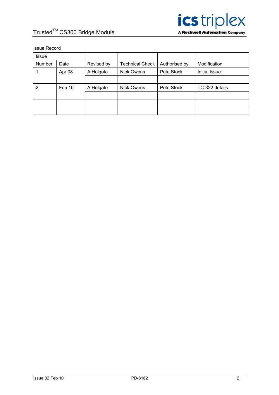 Trusted, Cs300 bridge module | Rockwell Automation CS300 Trusted Bridge Module User Manual | Page 2 / 34
