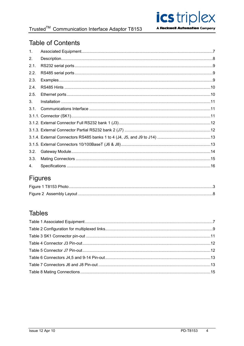 Rockwell Automation T8153 Trusted Communications Interface Adaptor User Manual | Page 4 / 18
