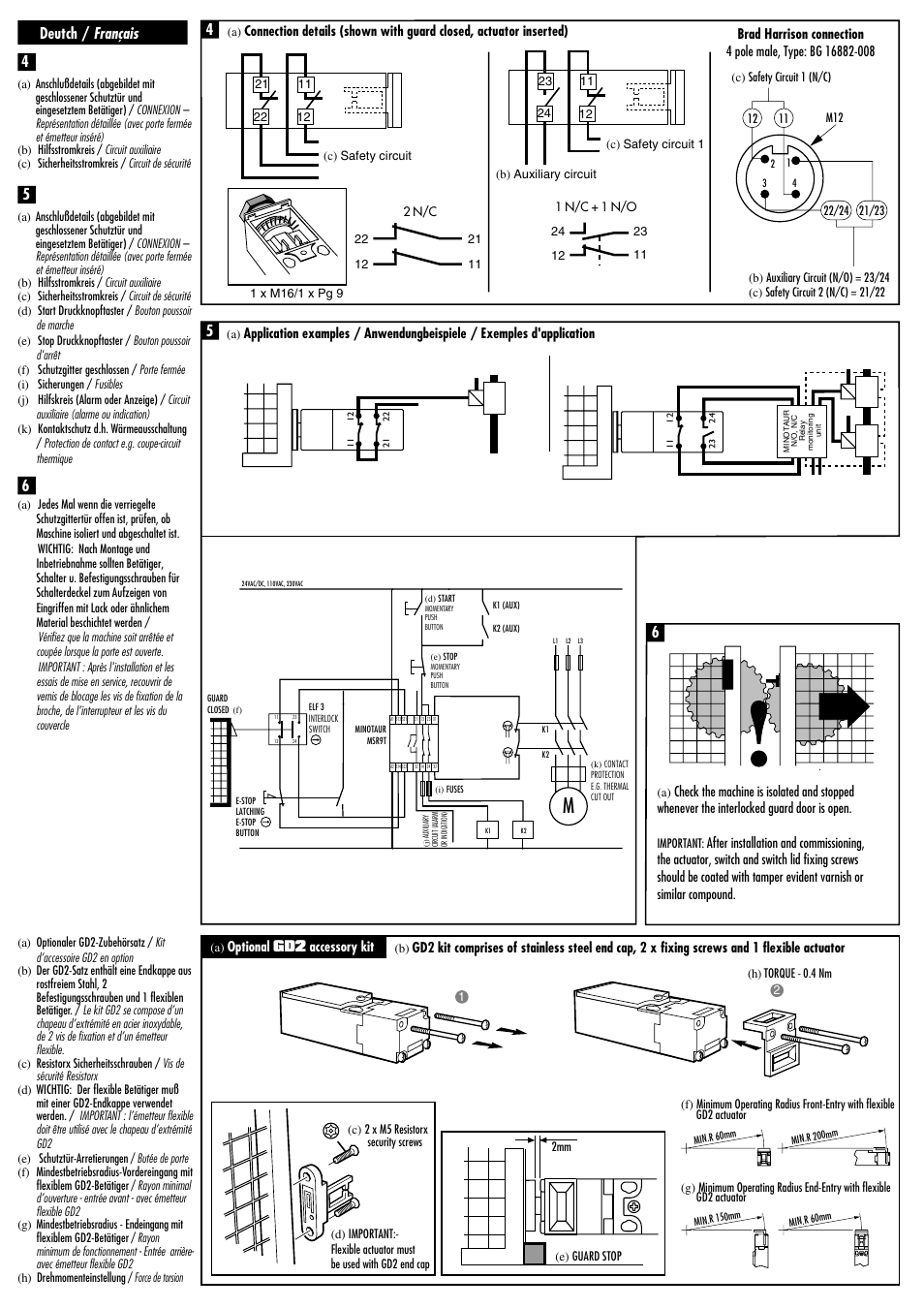 Deutch / français 4 5 6 | Rockwell Automation 440K Elf 3-GD2--Compact Tongue Operated Safety Switch User Manual | Page 2 / 4