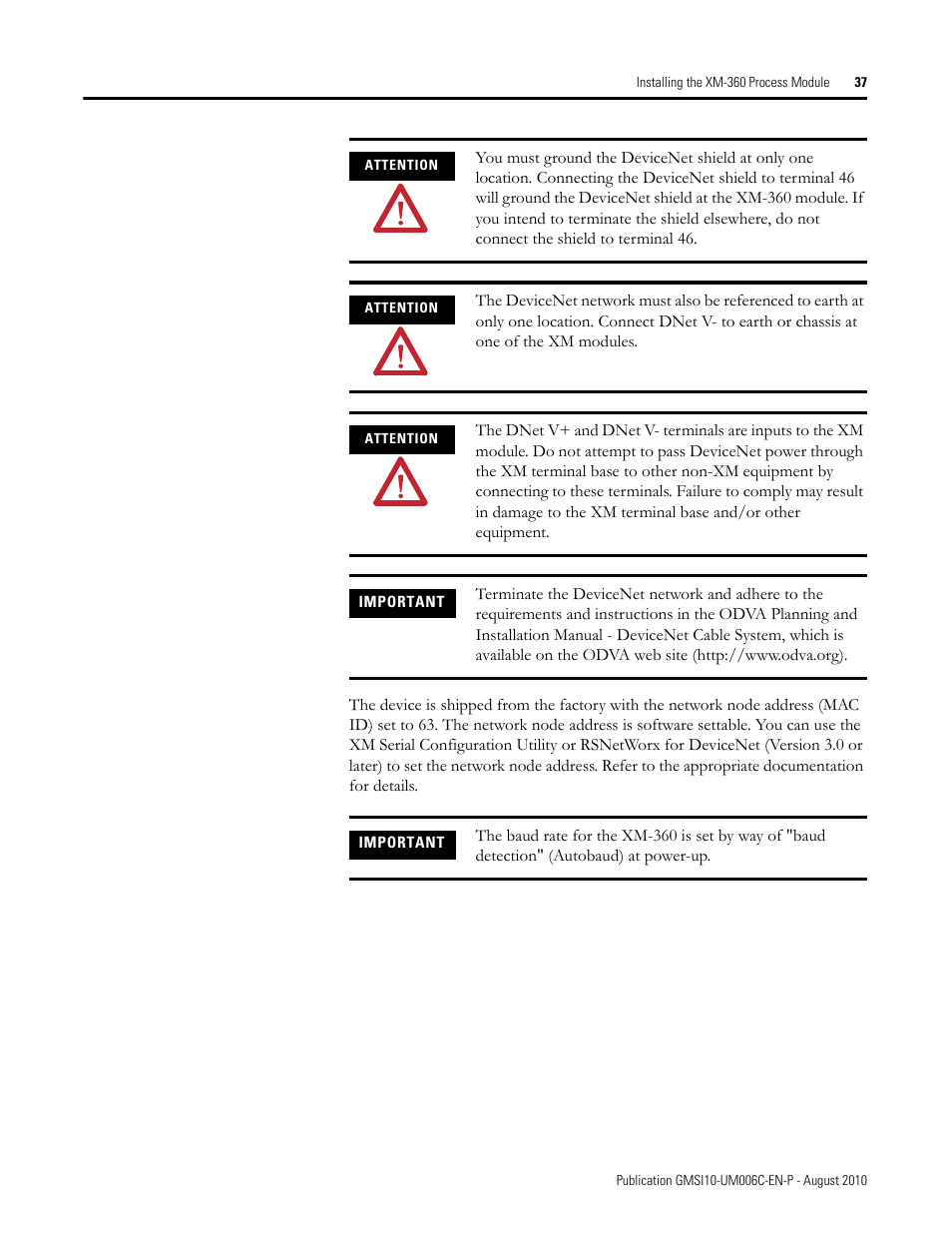 Rockwell Automation 1440-TPR06-00RE XM-360 Process Module User Manual | Page 45 / 121