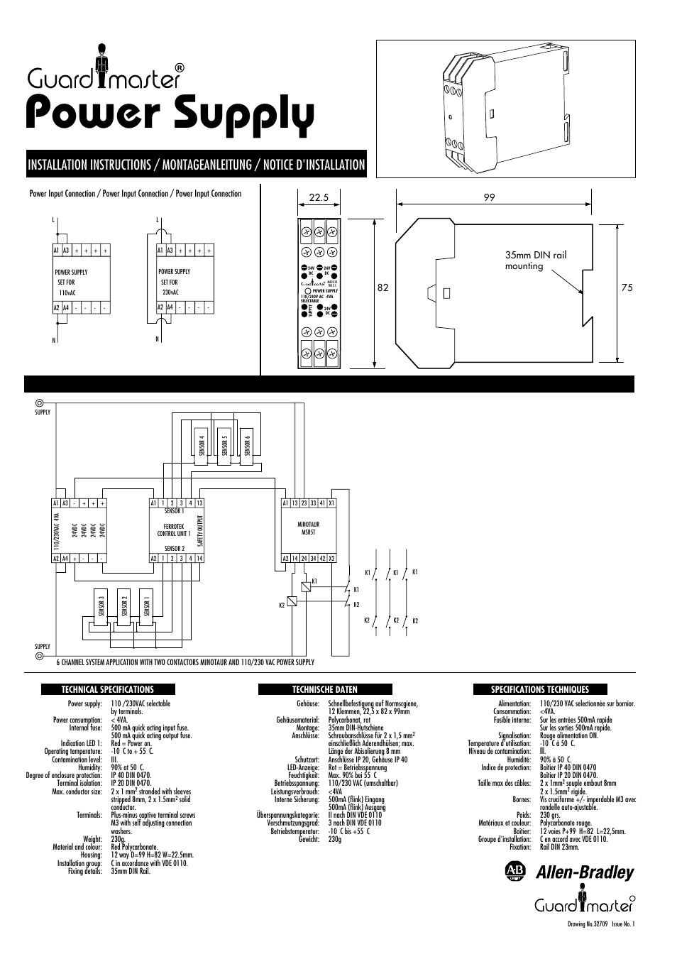 Rockwell Automation Optional Power Supply for Minotaur User Manual | 1 page