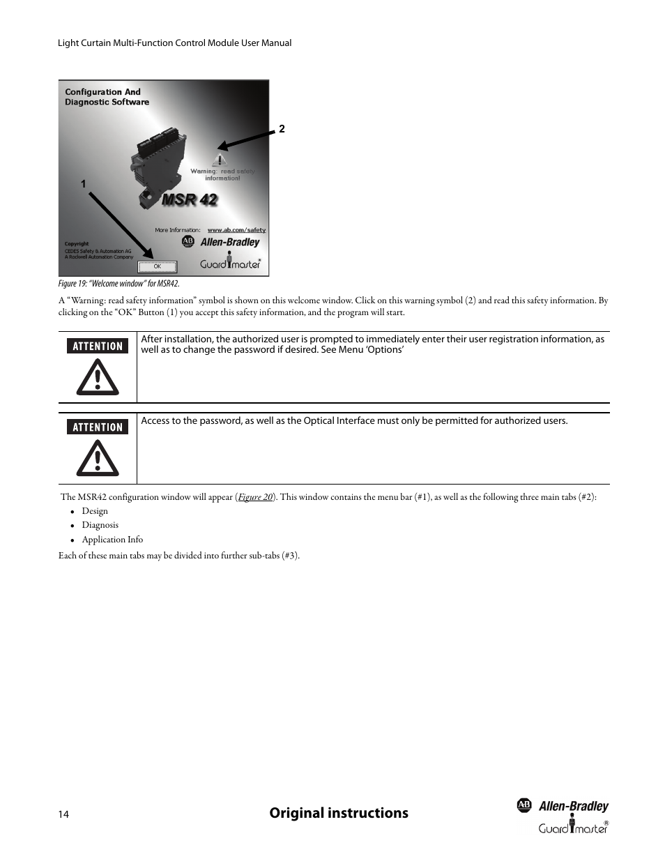 Figure 19, Original instructions | Rockwell Automation MSR42 Curtains Configuration and Diagnostic Software Tool User Manual User Manual | Page 16 / 60