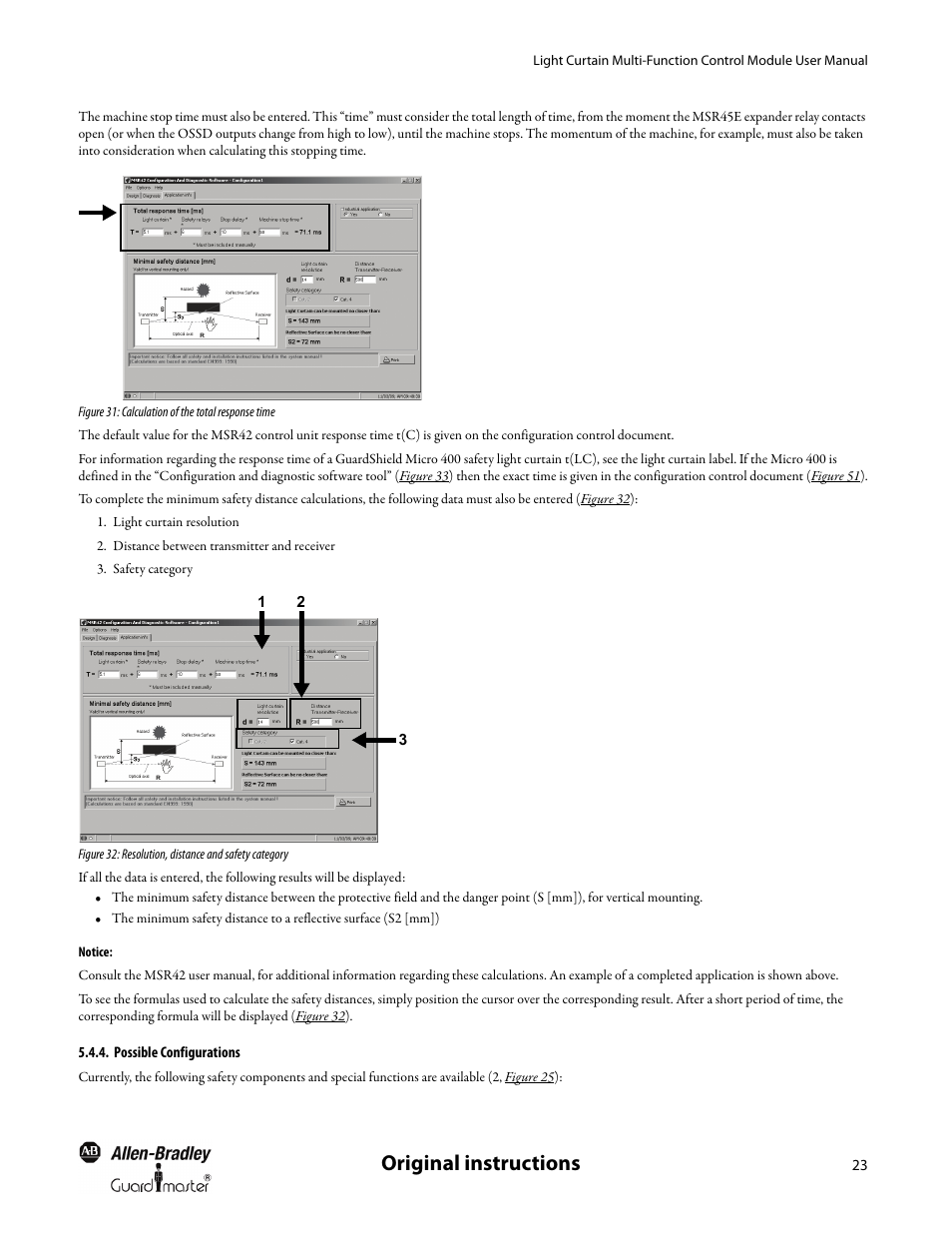 Notice, Possible configurations, Figure 31 ). t | Original instructions | Rockwell Automation MSR42 Curtains Configuration and Diagnostic Software Tool User Manual User Manual | Page 25 / 60