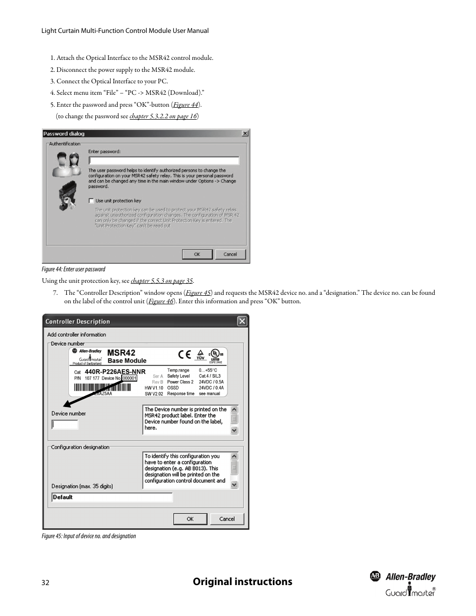 Original instructions | Rockwell Automation MSR42 Curtains Configuration and Diagnostic Software Tool User Manual User Manual | Page 34 / 60