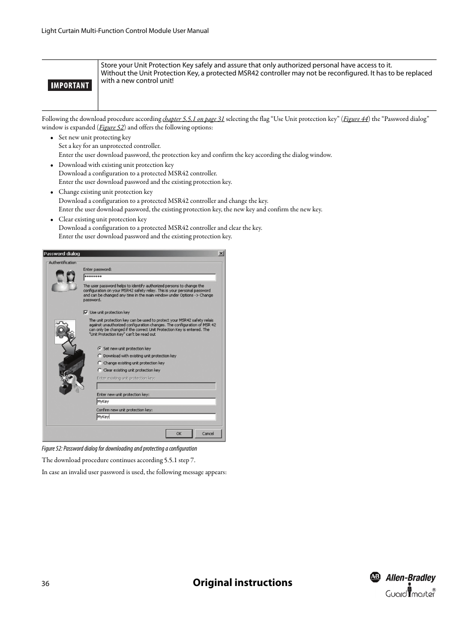 Original instructions | Rockwell Automation MSR42 Curtains Configuration and Diagnostic Software Tool User Manual User Manual | Page 38 / 60